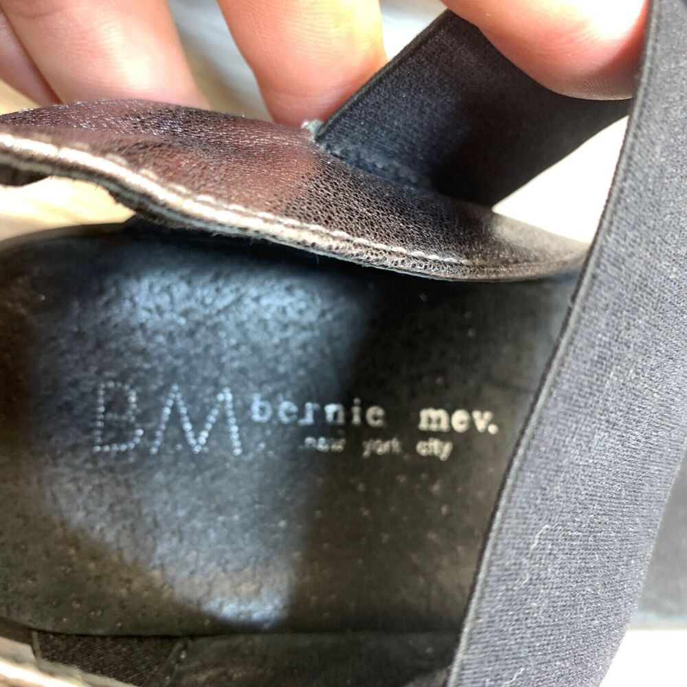 Bernie Mev Payton Sling Metallic Leather‎ Sandals Size 39 US 8 Lowe Wedge - Picture 9 of 10